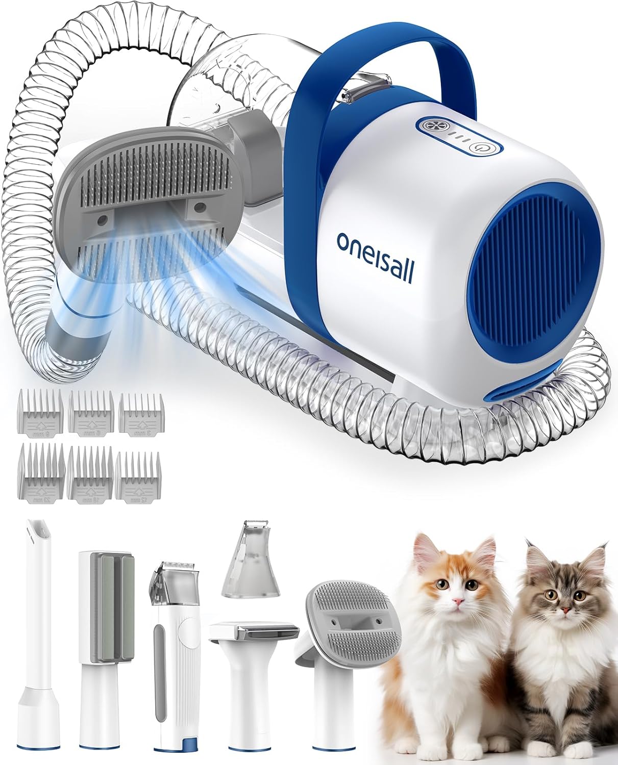 6-in-1 Low Noise Groomer Oneisall 6-in-1 Cat Grooming Vacuum - Low